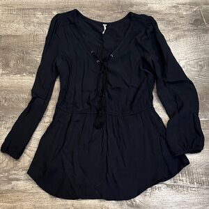 Free People Women’s Large Black Tunic Top